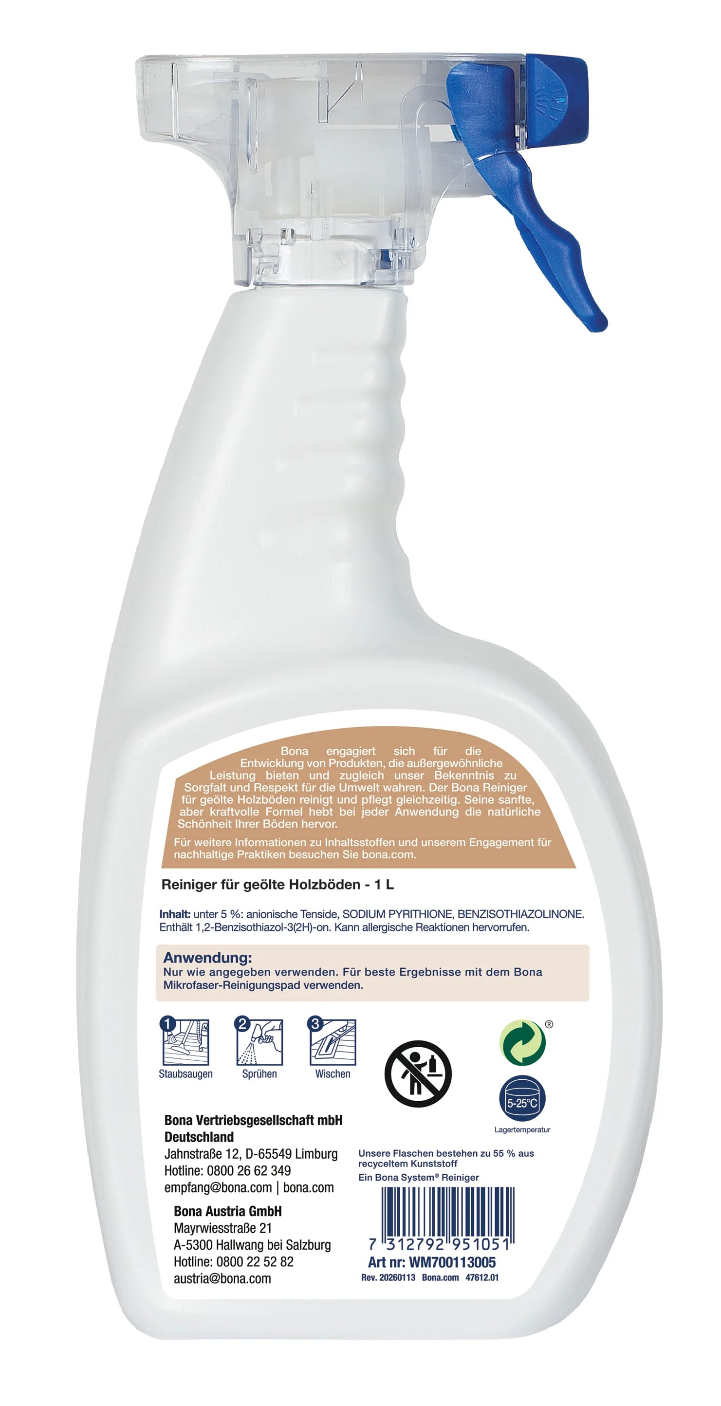 Oiled Floor Cleaner 1L WM700113005 DE BACK