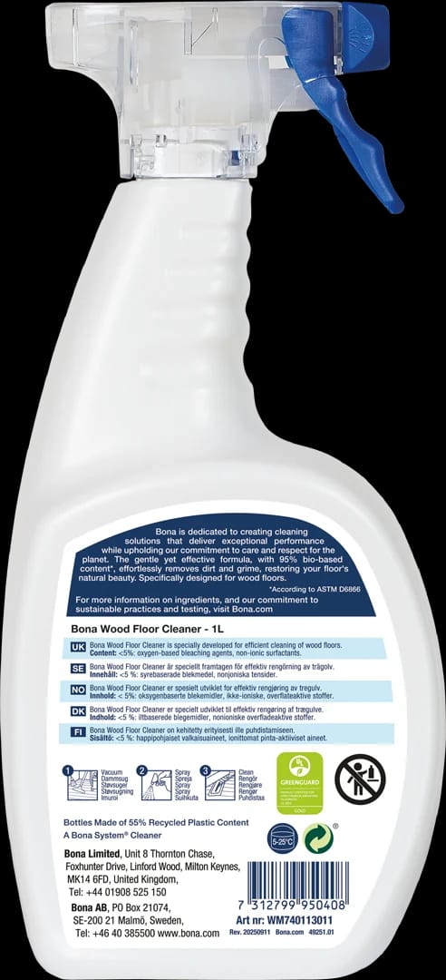 Bona Wood Floor Cleaner WM740113011 BACK