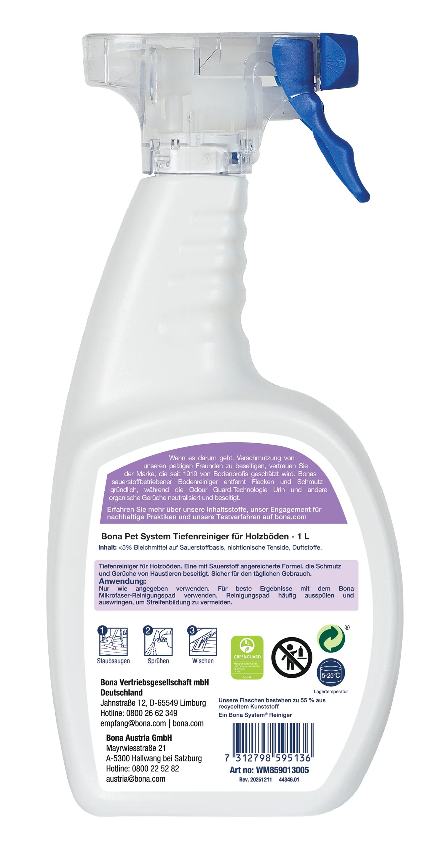 BonaPetSystem Wood Floor Cleaner 1L WM859013005 DE BACK