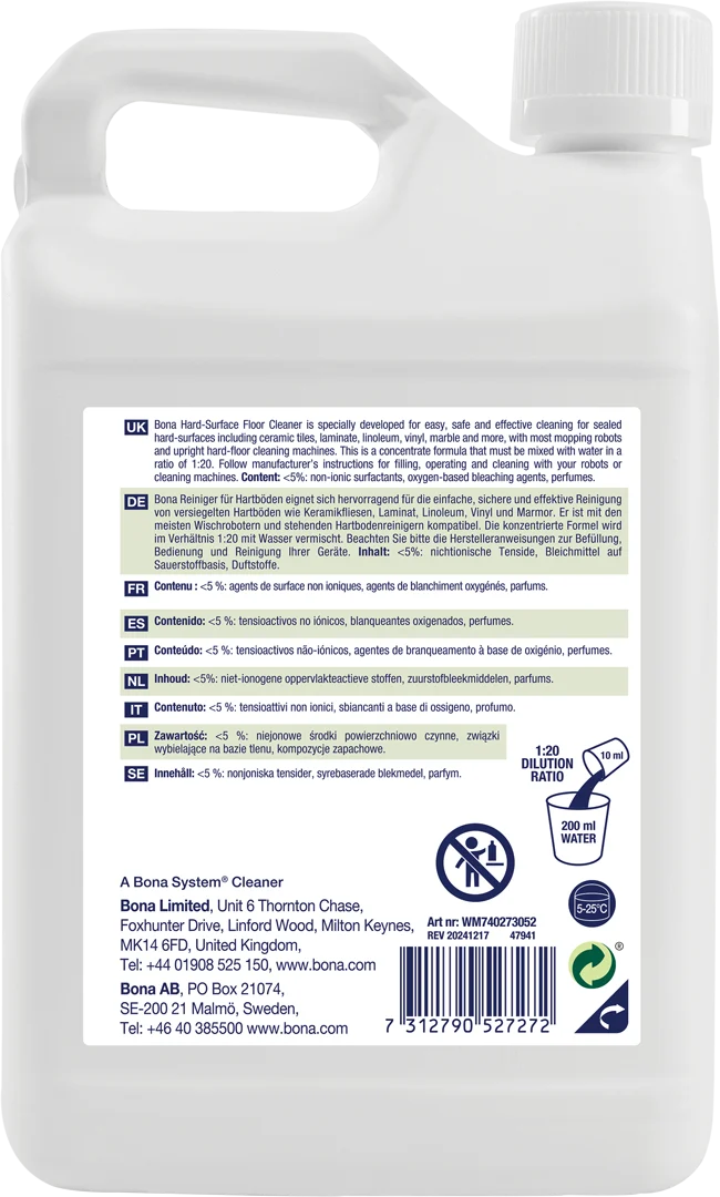 HardSurface Floor Machine Cleaner Lemon Mint 1,1L WM740273052 ML1 BACK