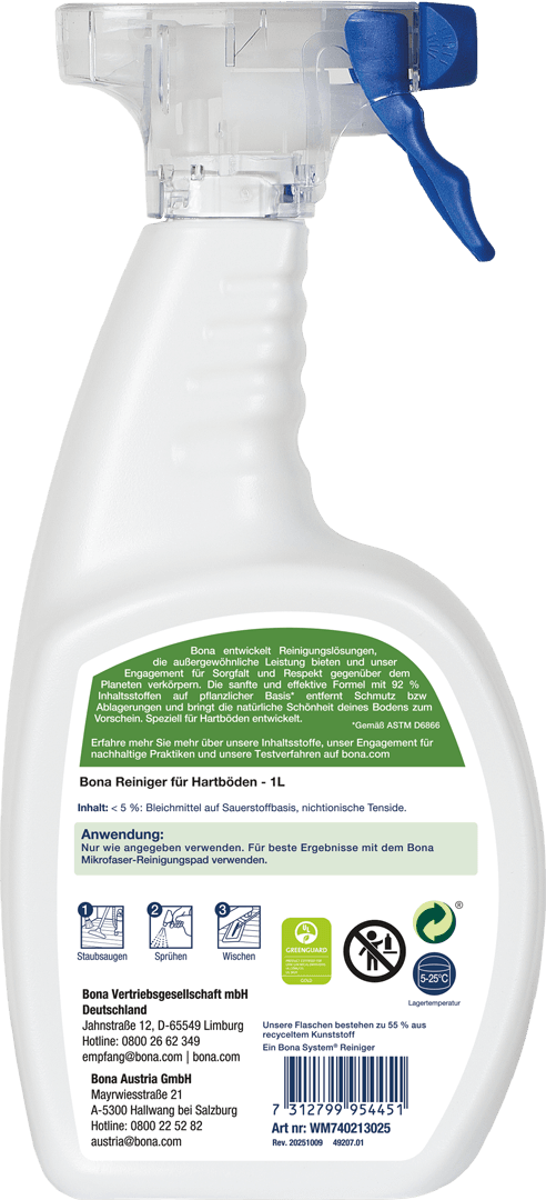 Bona Hard-Surface Floor Cleaner BioBased 1L WM740213025 DE Back