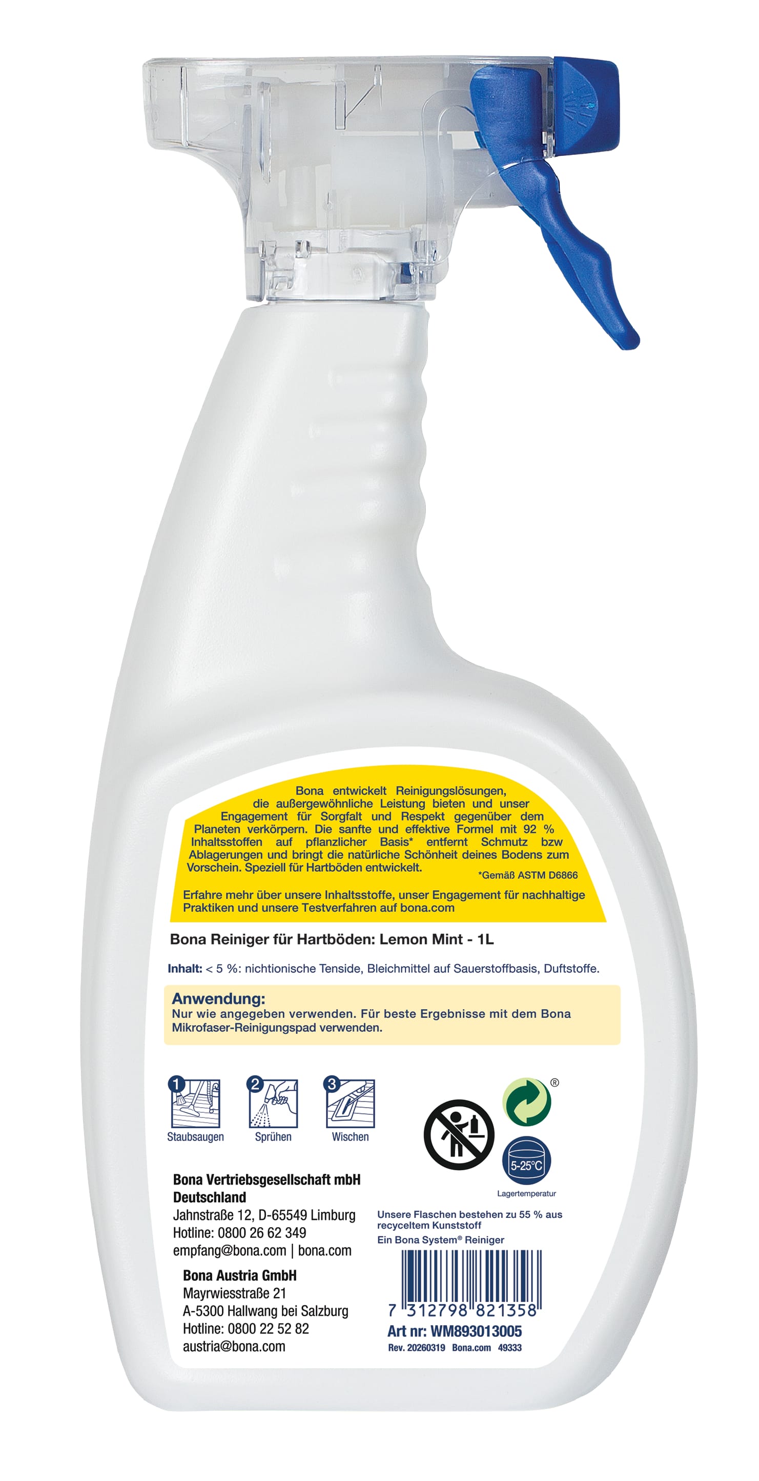 HS Floor Cleaner LemMint BioBased 1L WM893013005 DE BACK