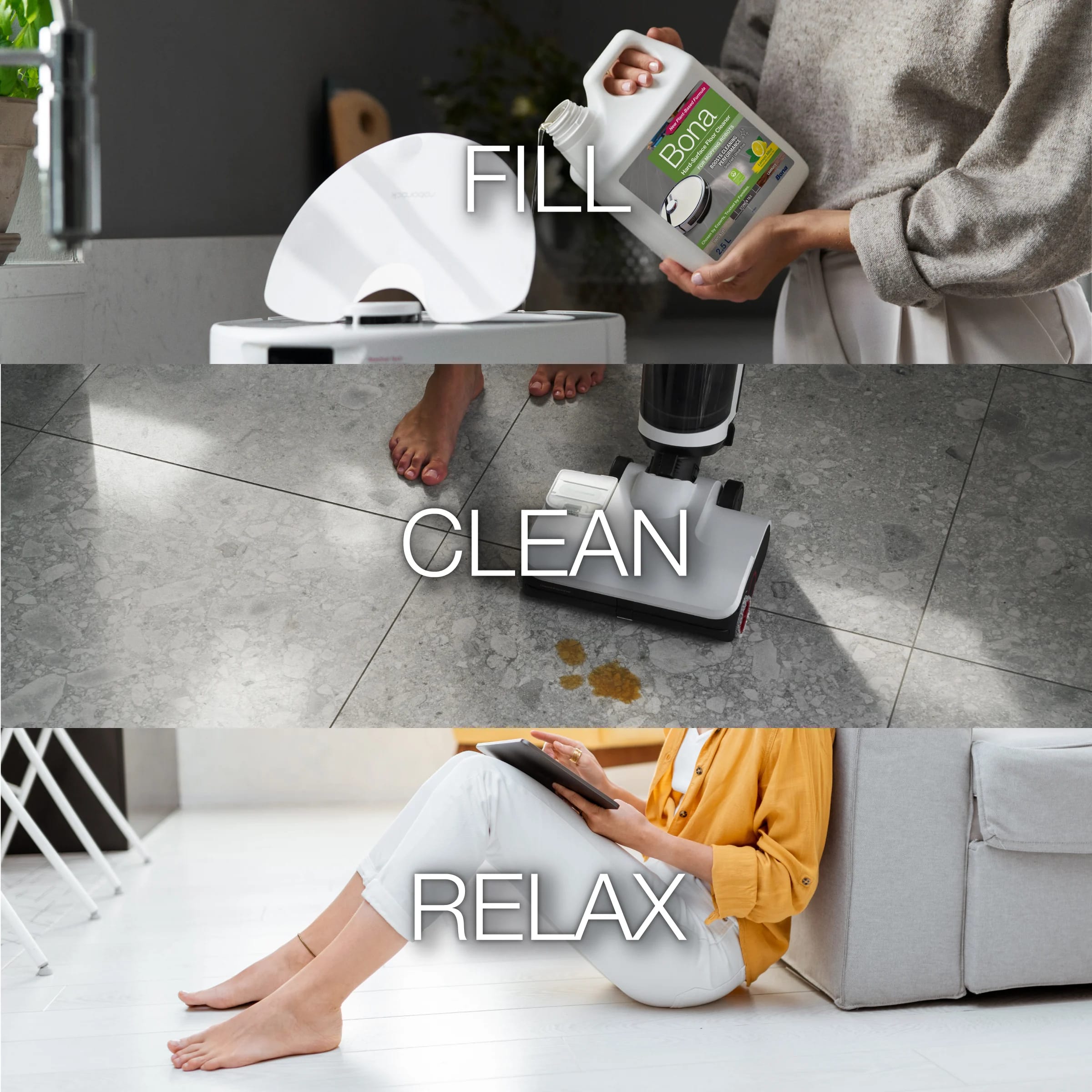 FILL
CLEAN
RELAX