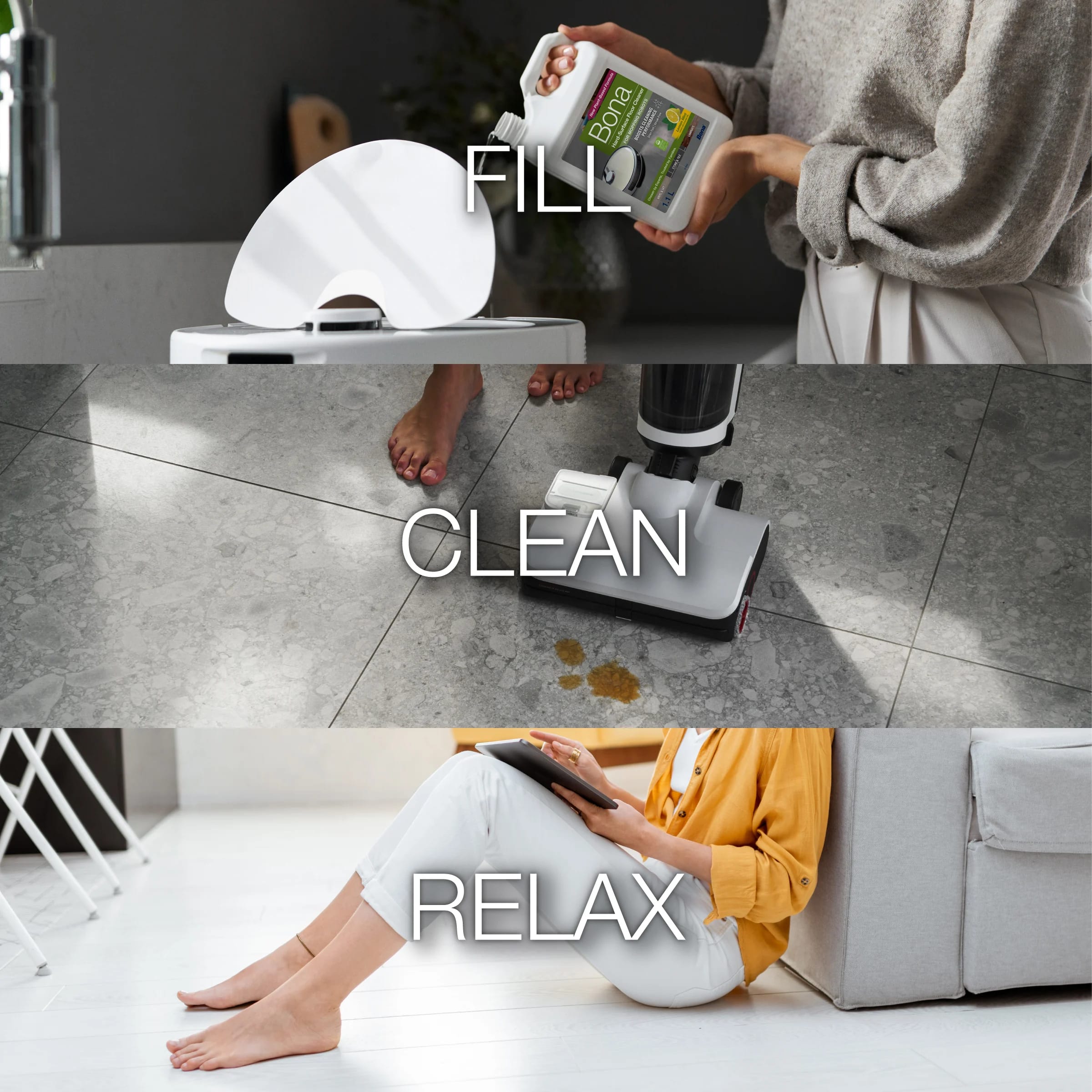 FILL
CLEAN
RELAX