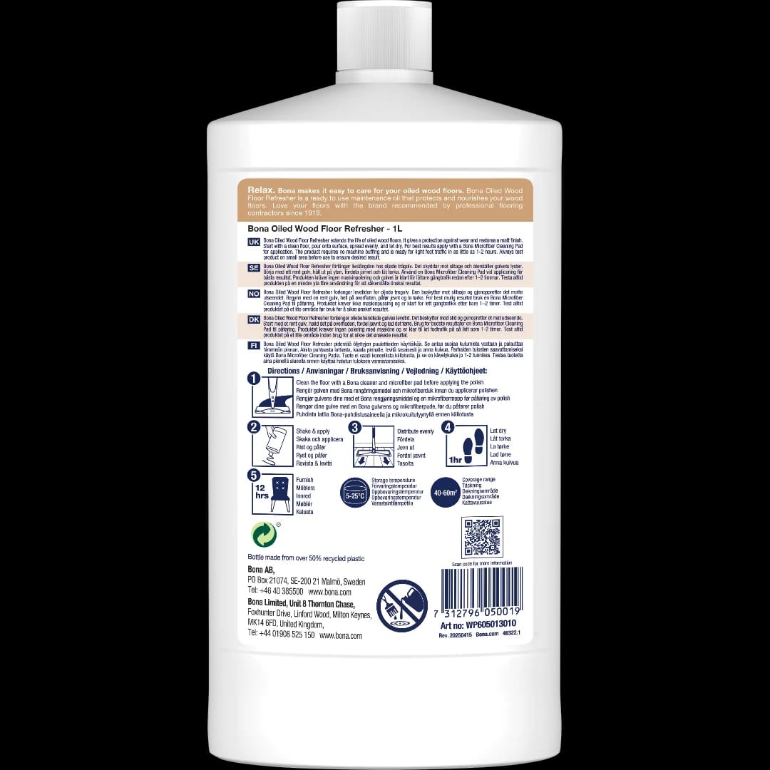 Oiled Wood Floor Refresher 1L WP605013010 ML1 BACK