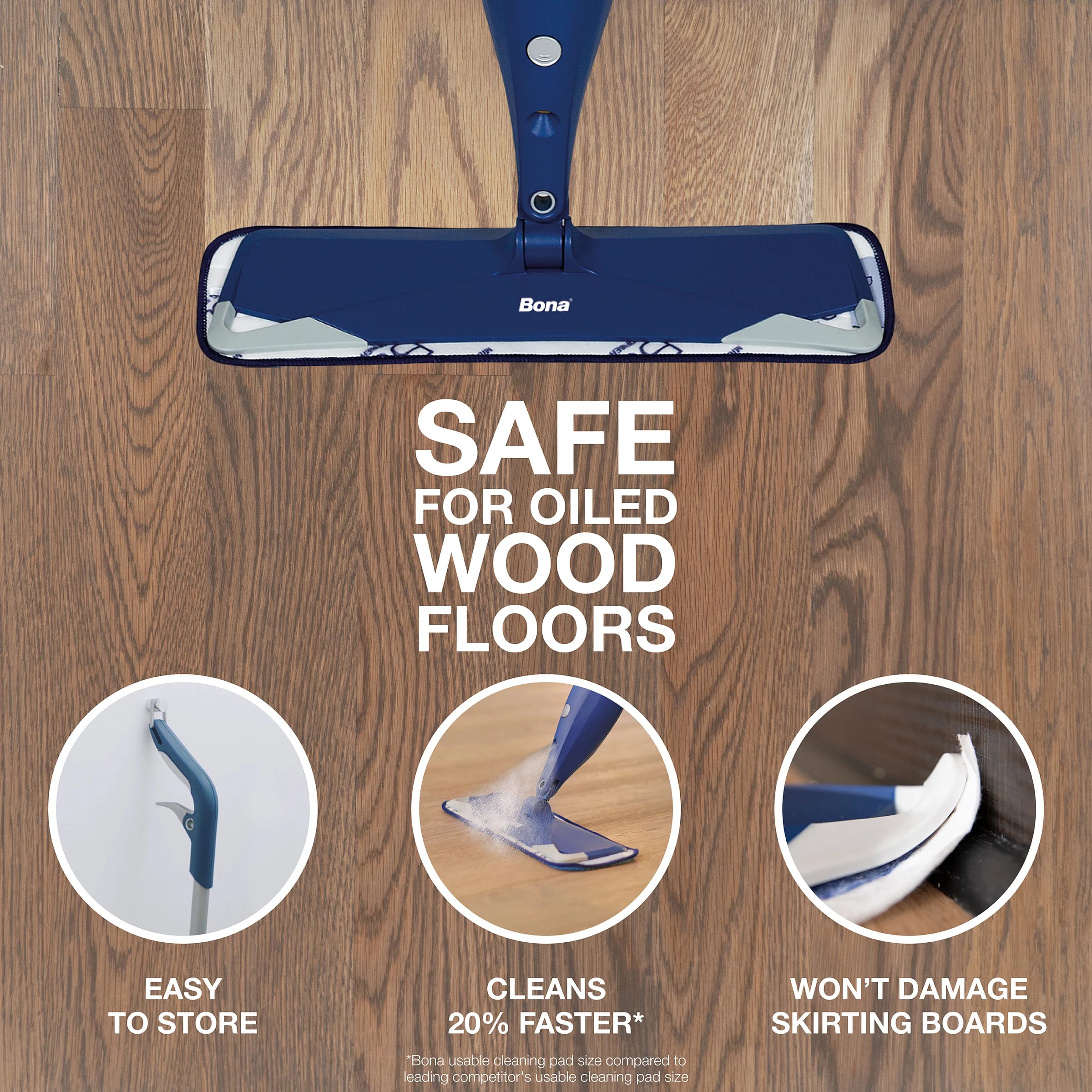 Oiled Wood Mop Features