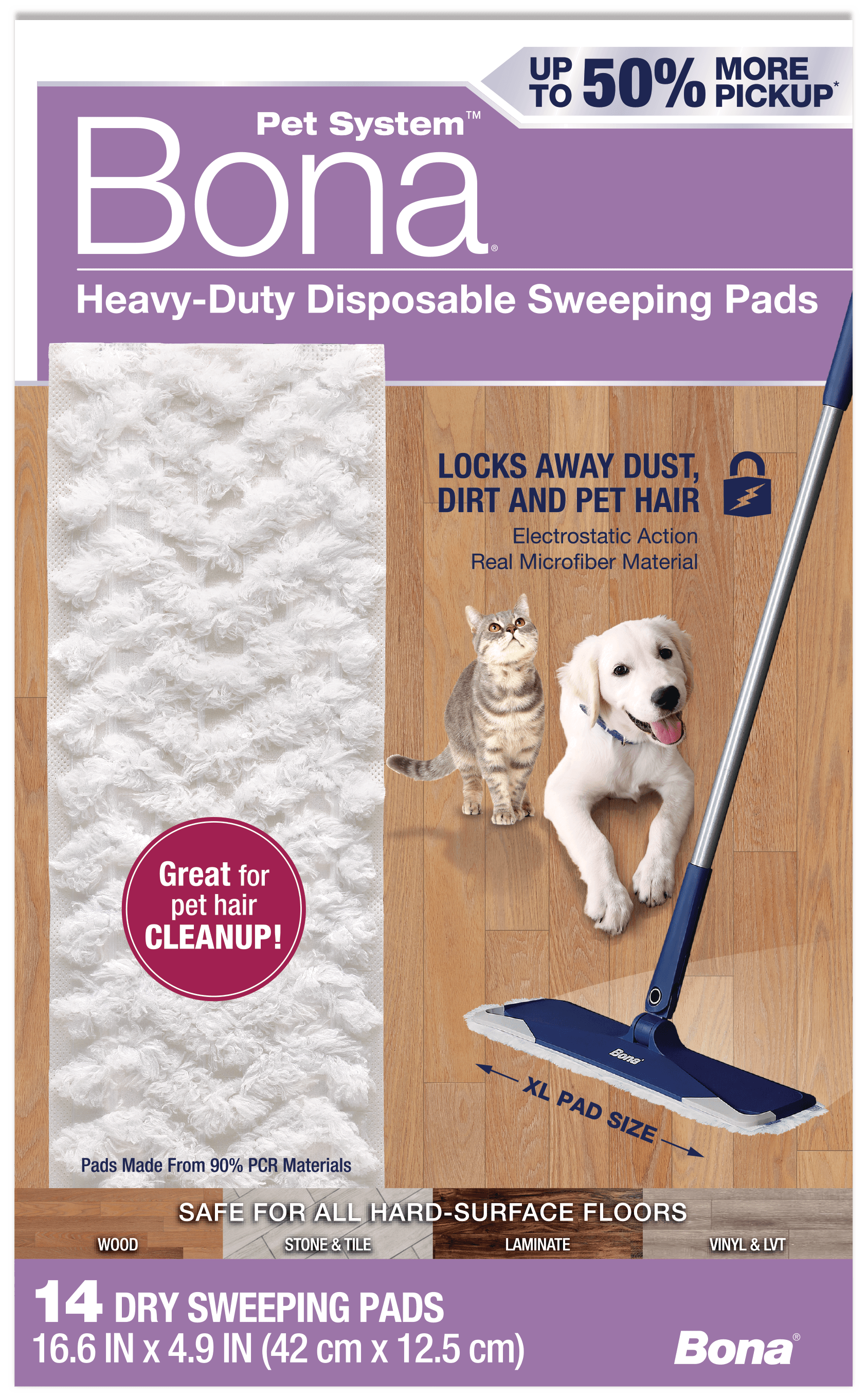 Pet System MS Disp Dry Sweeping Pad 14ct AX0003681 VERT FRONT
