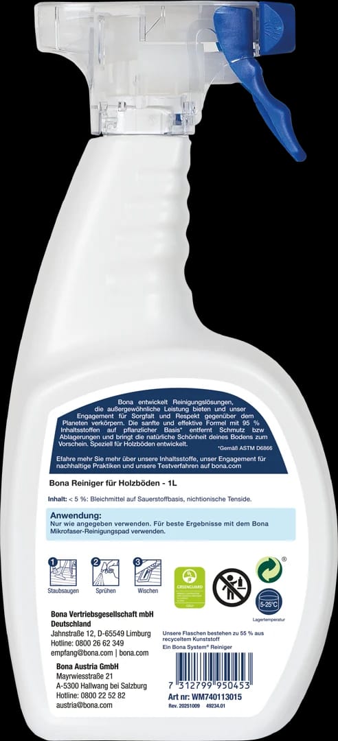 Wood Floor Cleaner BioBased 1L WM740113015 DE Back