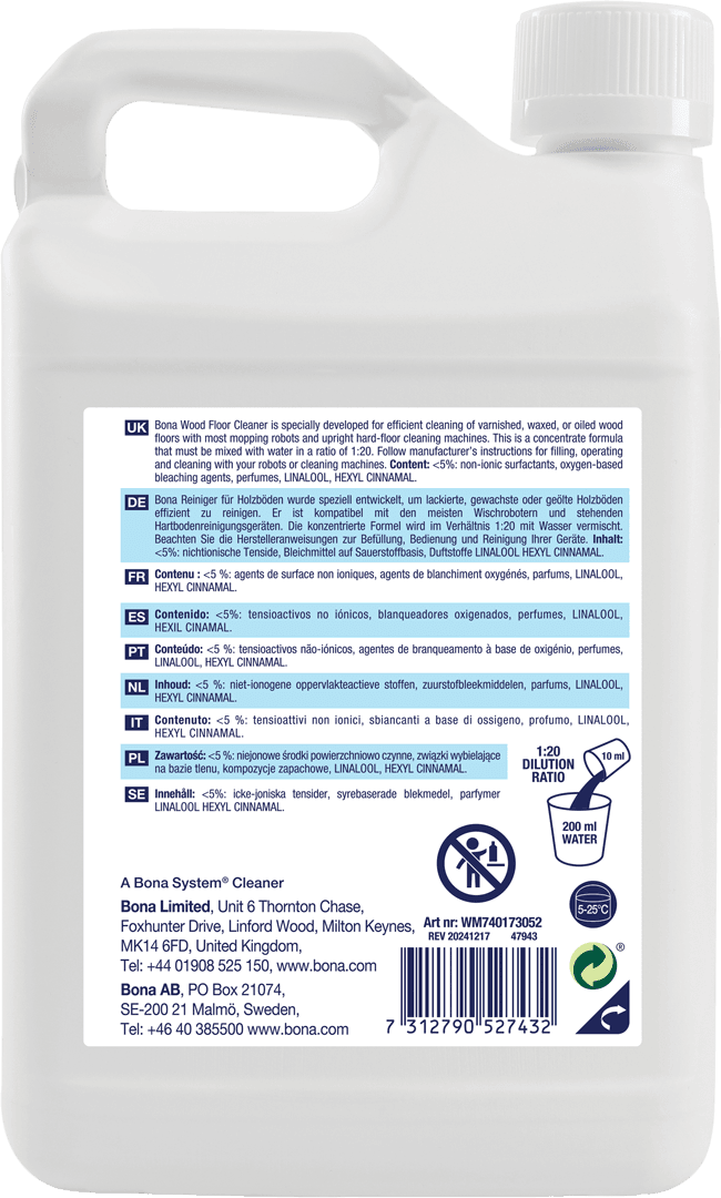 Wood Floor Machine Cleaner 1,1L WM740173052 ML1 BACK