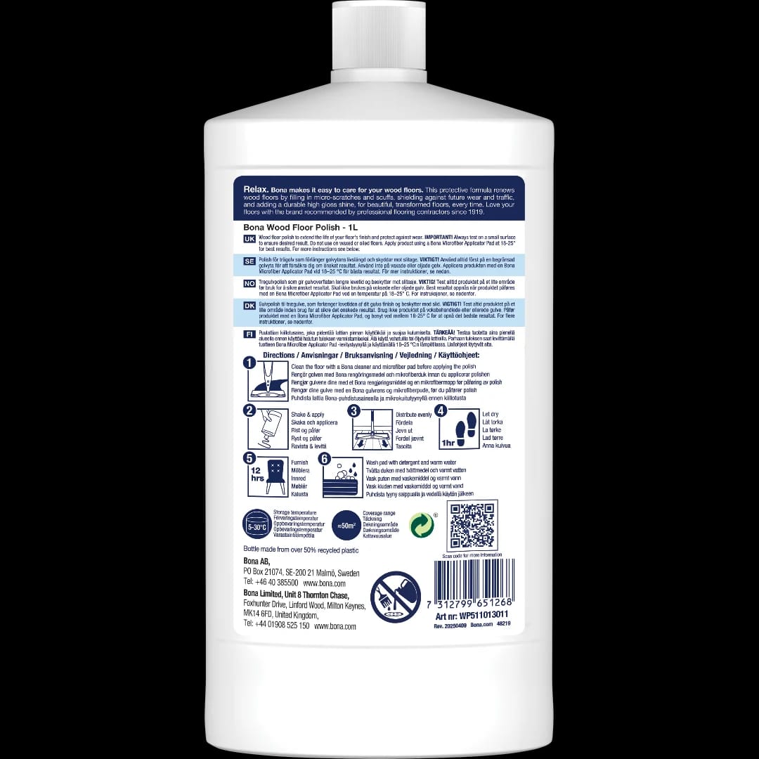 Wood Floor Polish HighGloss 1L WP511013011 ML1 BACK