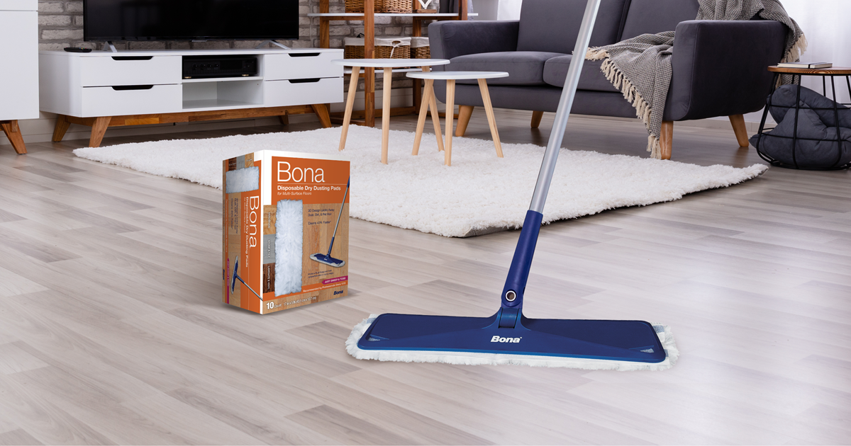 Dust Floors Fast with Bona Disposable Dusting Cloths