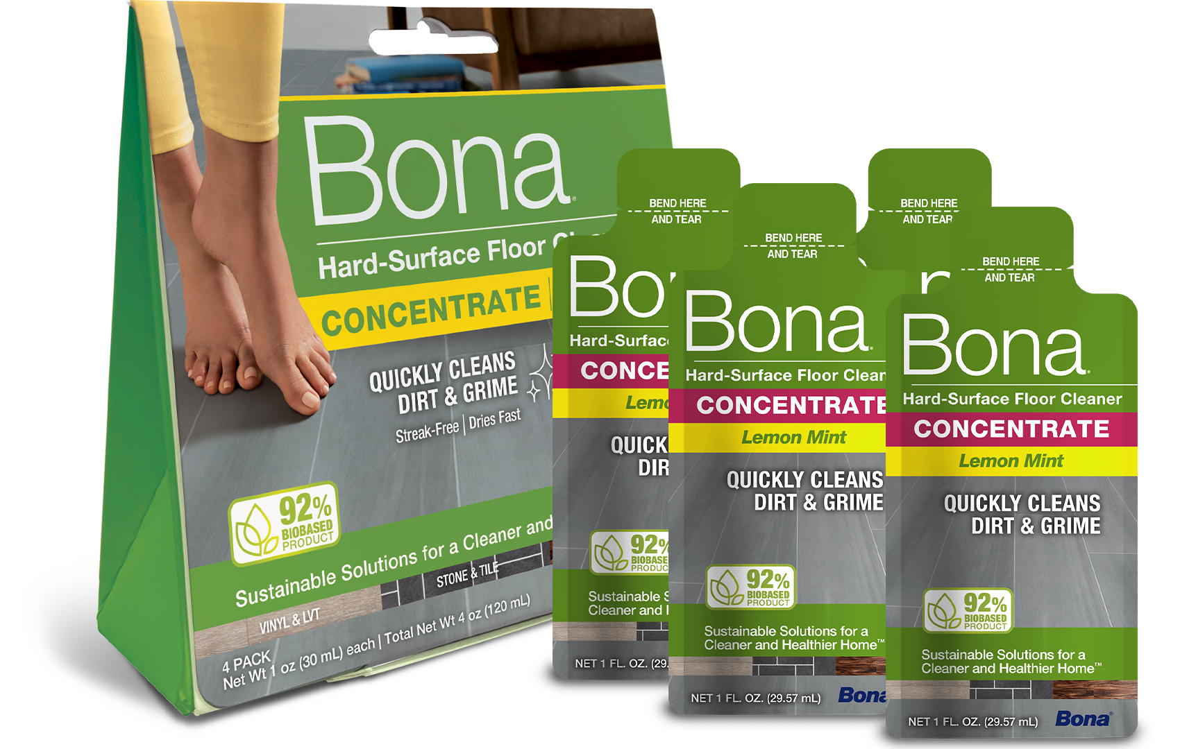 The New Scent of Clean - Bona Hard-Surface Floor Cleaner with Lemon Mint 