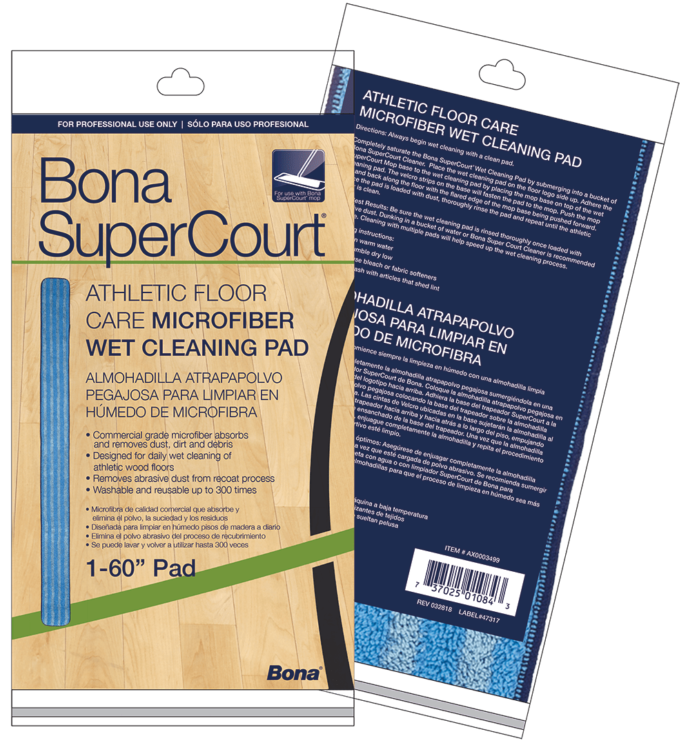 Bona SuperCourt® Athletic Floor Care Microfiber Wet Cleaning Pad (AX0003499)