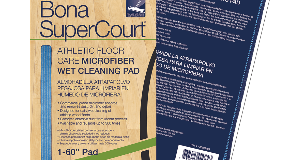 Bona SuperCourt® Athletic Floor Care Microfiber Wet Cleaning Pad