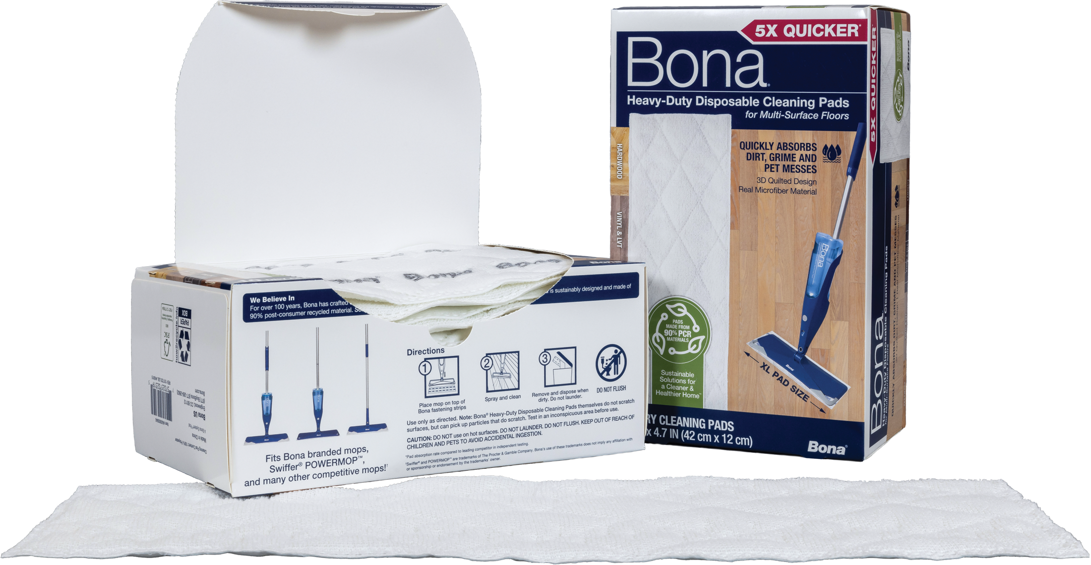 Bona Heavy Duty Disposable Cleaning Pads for Multi-Surface Floors 