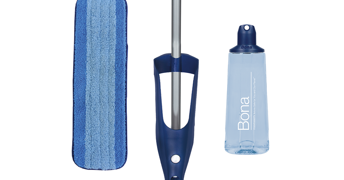 Bona Wood Floor Mop Starter Kit - 1 Spray Mop, 1 Reusable Microfiber Mopping  Pad, 1 Refillable Wood Floor Cleaner Liquid