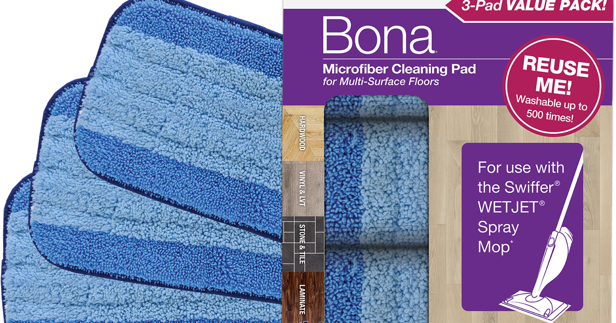 Bona Microfiber Cleaning Pads for use with Swiffer® WETJET® Spray Mop (AX0003647)