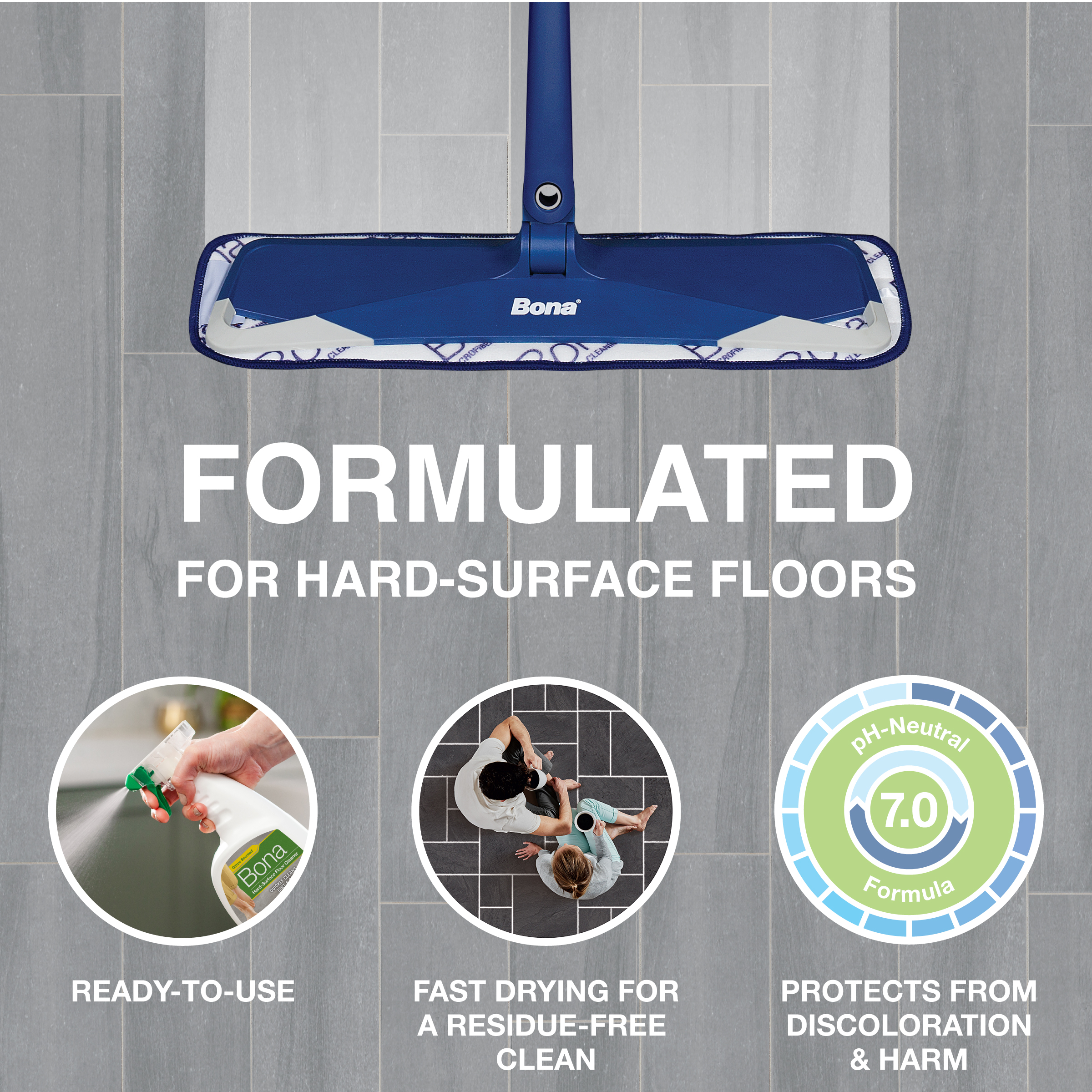 Bona Hard-Surface Floor Cleaner, Lemon Mint Scent