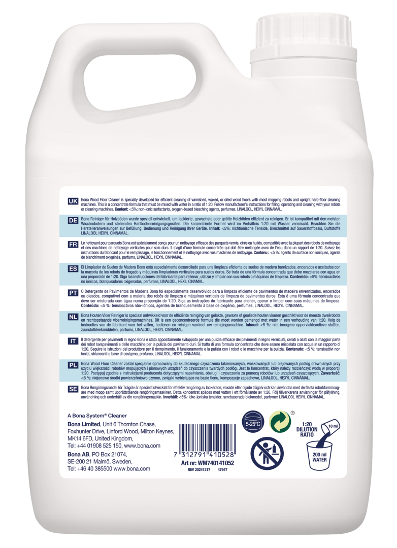 Bona Wood Floor Cleaner for Mopping Robots 2.5L